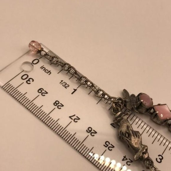 Vintage Mary DeMarco (La Contessa) Antique Silver-Tone & Pink Roses Necklace - Picture 11 of 11